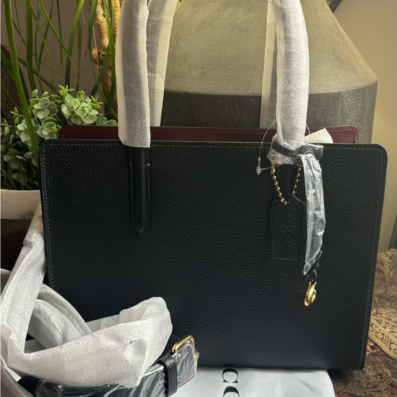 Authentic COACH 1941 pebbled leather 3 compartments 2way zip Satchel/Crosby - Picture 5 of 16